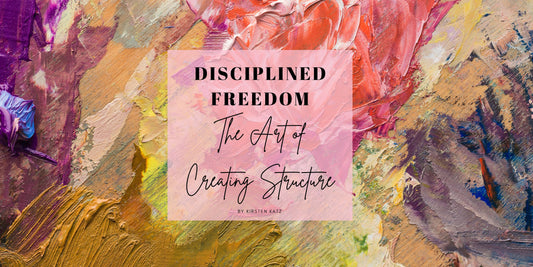 Colourful background with text disciplined freedom the art of creating structure