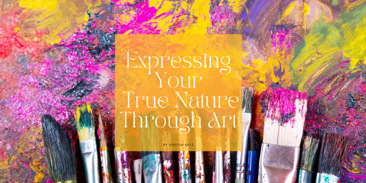 Colourful background with text expressing your true nature through art