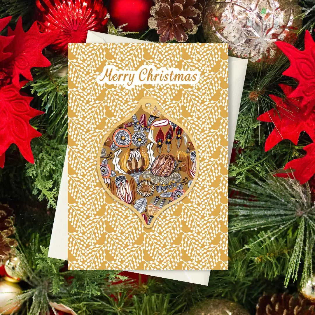 Australian Native Flowers Christmas Card & Bauble Kirsten Katz