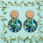 Azure Native Flowers Wooden Earrings Kirsten Katz