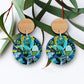 Azure Native Flowers Wooden Earrings Kirsten Katz