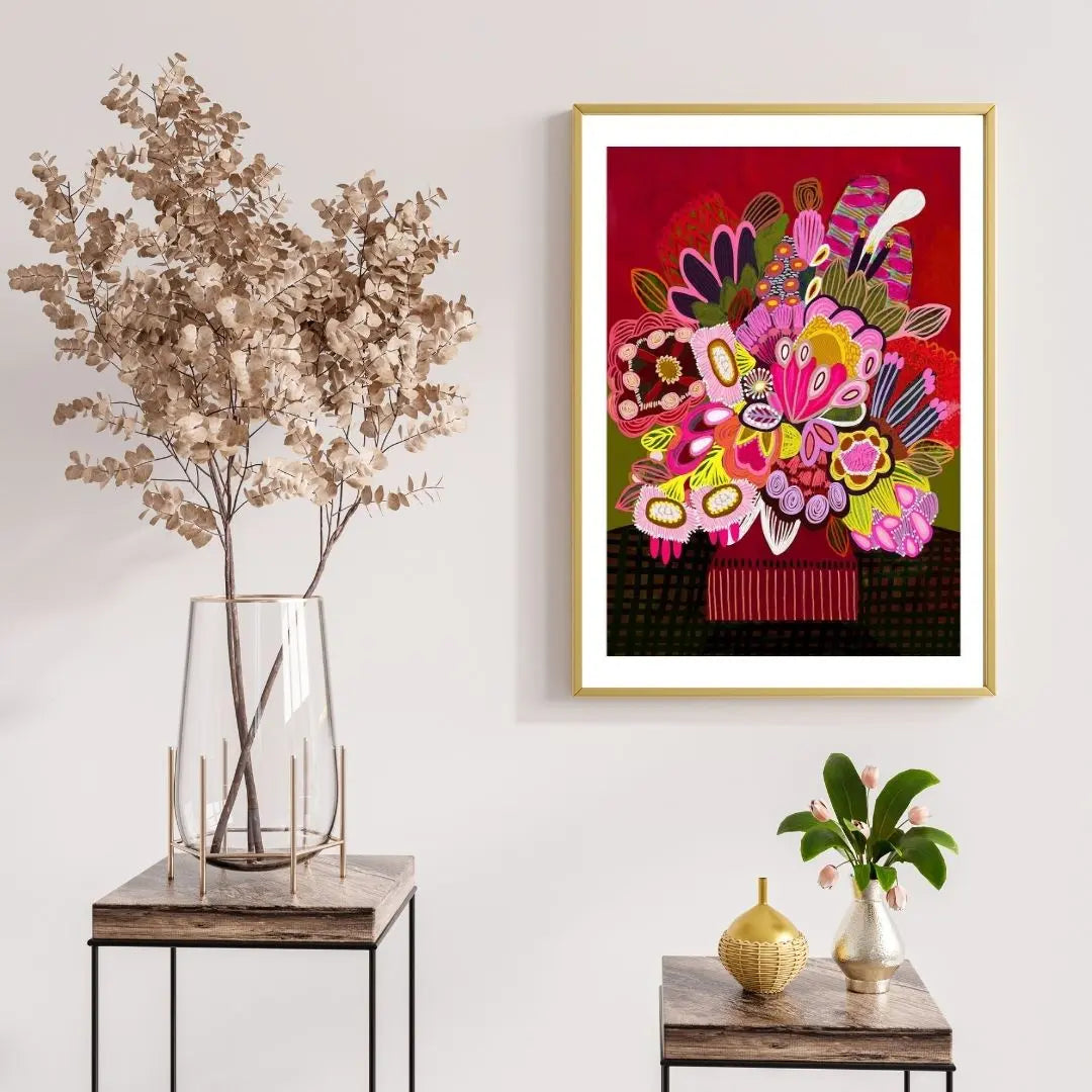 Botanica Stupenda Red Floral Art Print Kirsten Katz