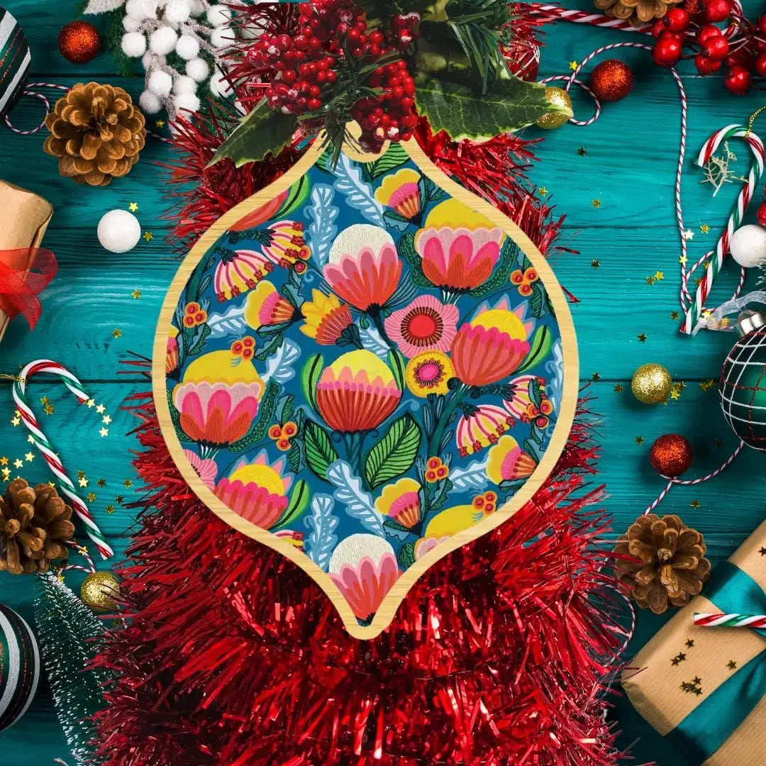 Colour Pop Flowers Australian Christmas Bauble - Kirsten Katz