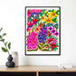 Foxgloves and Fuchsia Flowers Wall Art Print Kirsten Katz