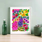 Foxgloves and Fuchsia Flowers Wall Art Print Kirsten Katz