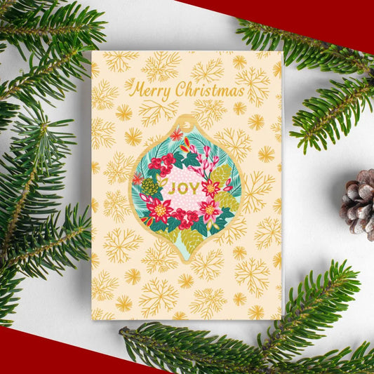 Joy Christmas Card & Wooden Bauble Kirsten Katz