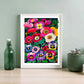 Midnight Pansies and Poppies Wall Art Print Kirsten Katz