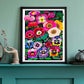 Midnight Pansies and Poppies Wall Art Print Kirsten Katz