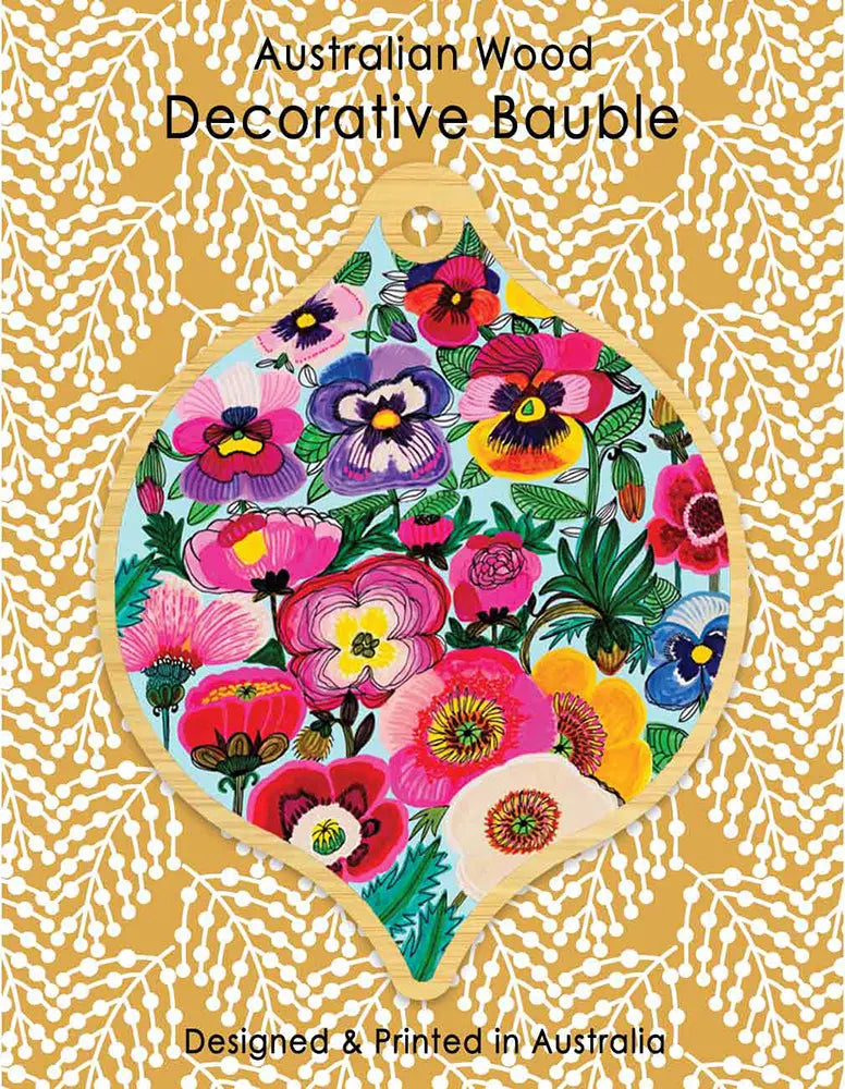 Pansy & Poppy Flowers hristmas Ornament Kirsten Katz