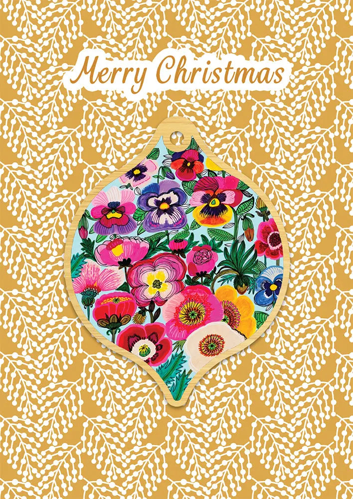 Pansy & Poppy Flowers hristmas Ornament Kirsten Katz