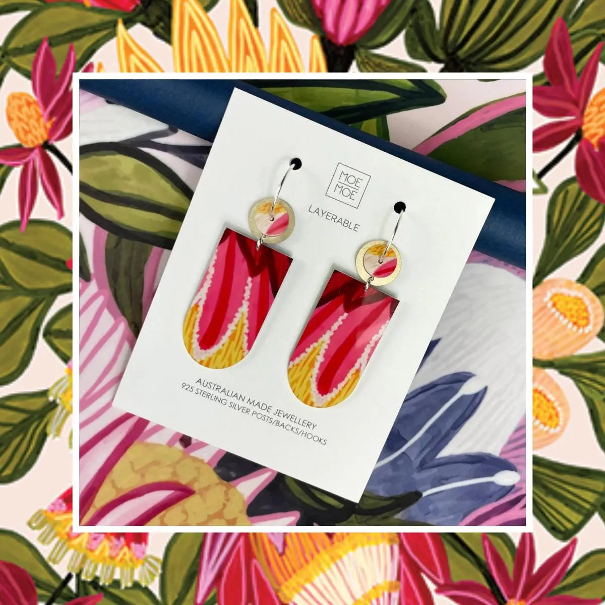 Protea Flora Arch Hoop Earrings Kirsten Katz