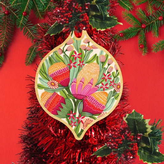 Protea & Gum Flowers Christmas Ornament Kirsten Katz