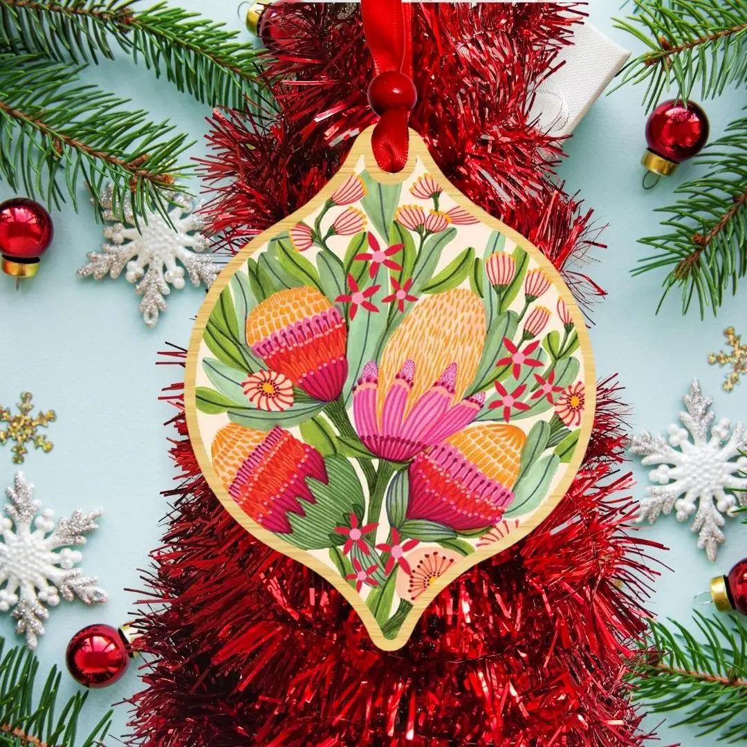 Protea & Gum Flowers Christmas Ornament Kirsten Katz