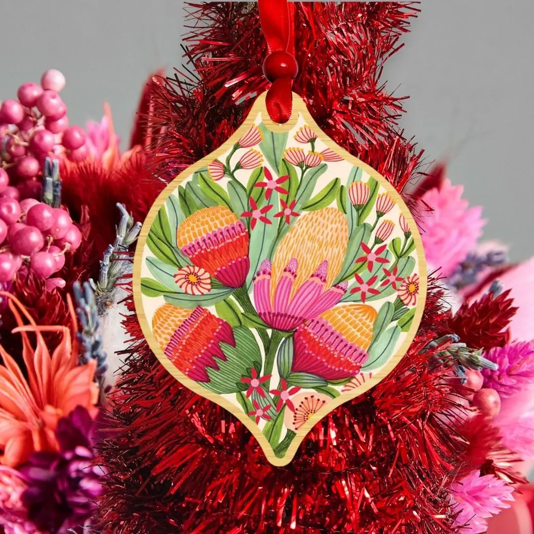 Protea & Gum Flowers Christmas Ornament Kirsten Katz