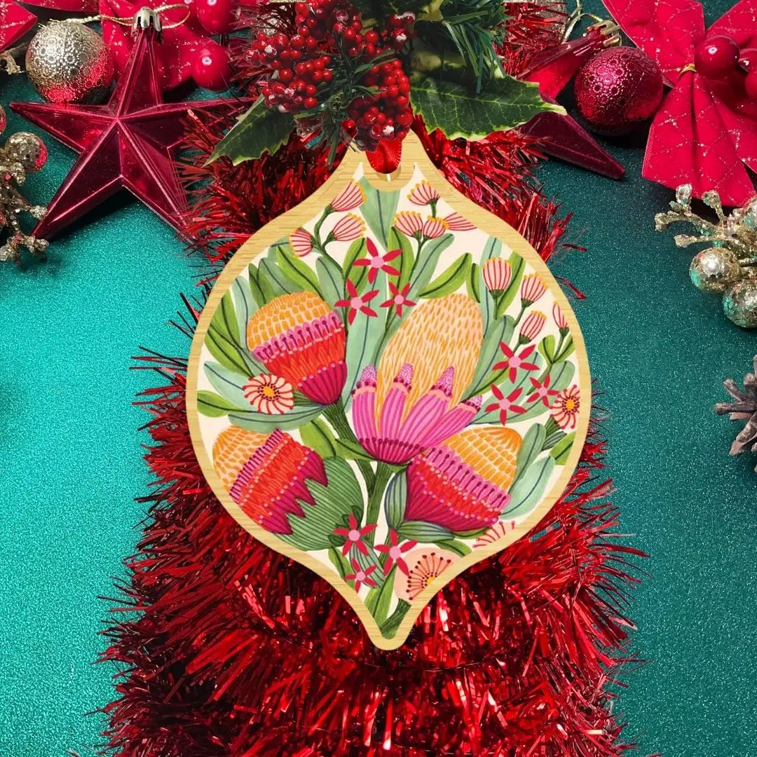 Protea & Gum Flowers Christmas Ornament Kirsten Katz