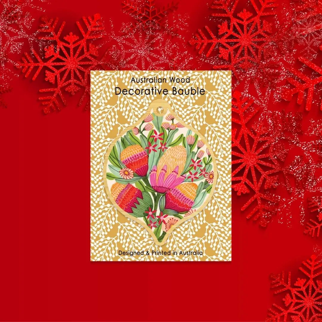 Protea & Gum Flowers Christmas Ornament Kirsten Katz