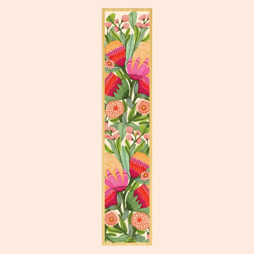 Proteas & Gum Blossoms Wooden Bookmark Kirsten Katz