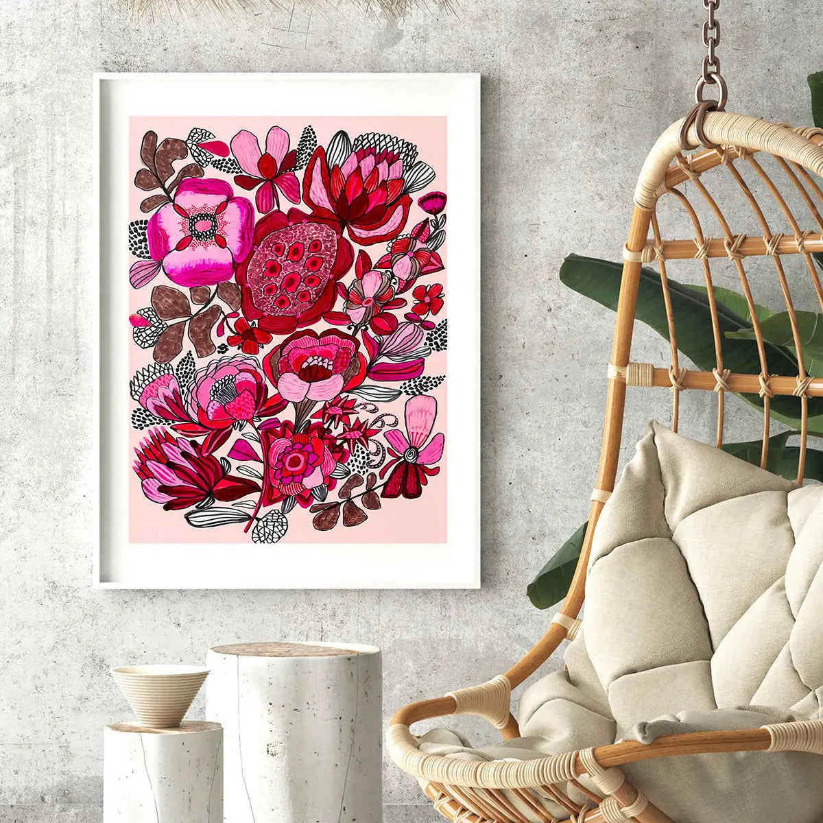 Rosa Botanica Modern Wall Art Print Kirsten Katz