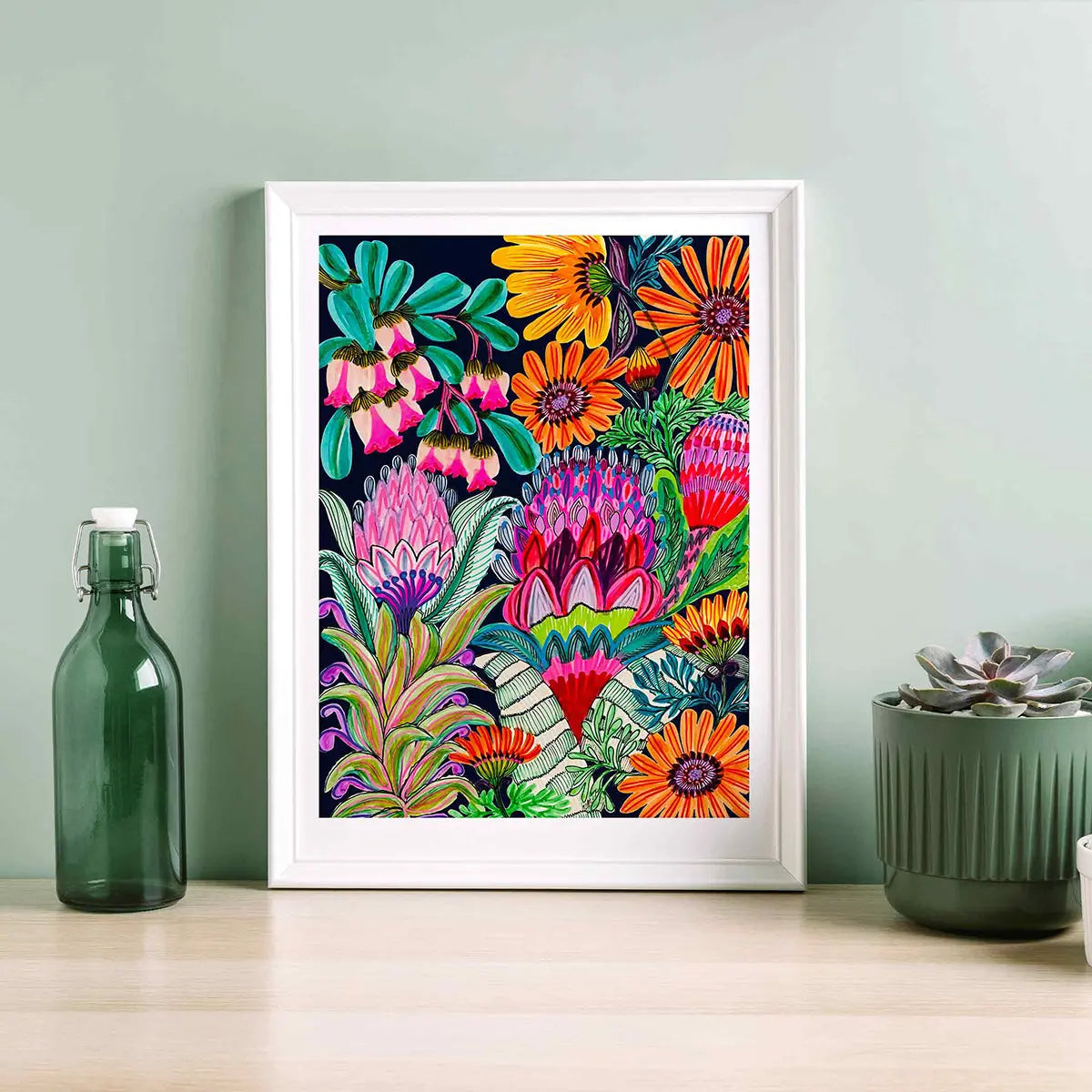 Urn Flowers Modern Wall Art Print Kirsten Katz