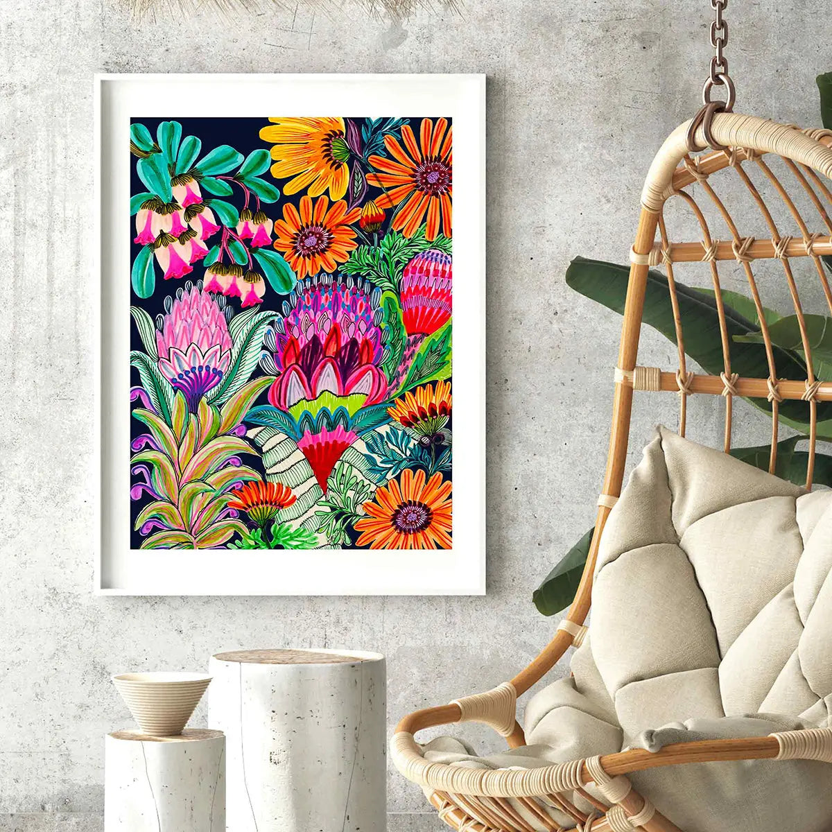 Urn Flowers Modern Wall Art Print Kirsten Katz