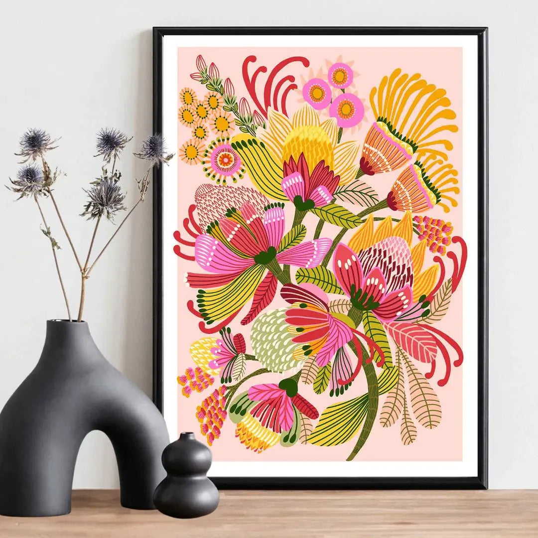 Wild Proteas Wall Art Print Kirsten Katz