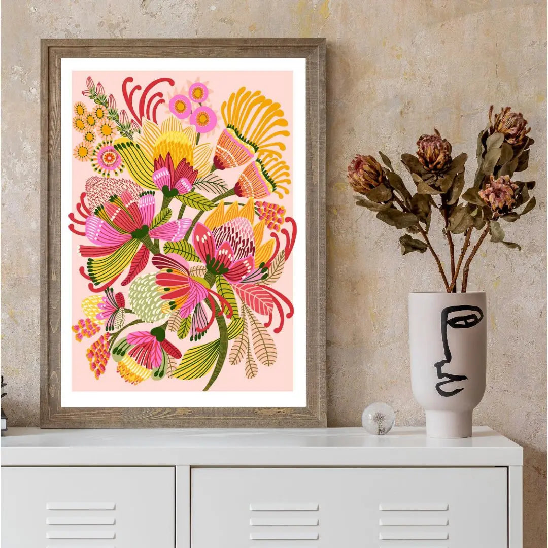 Wild Proteas Wall Art Print Kirsten Katz