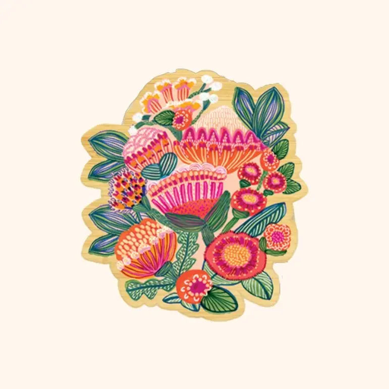 Aussie Native Flowers Wooden Brooch - Kirsten Katz