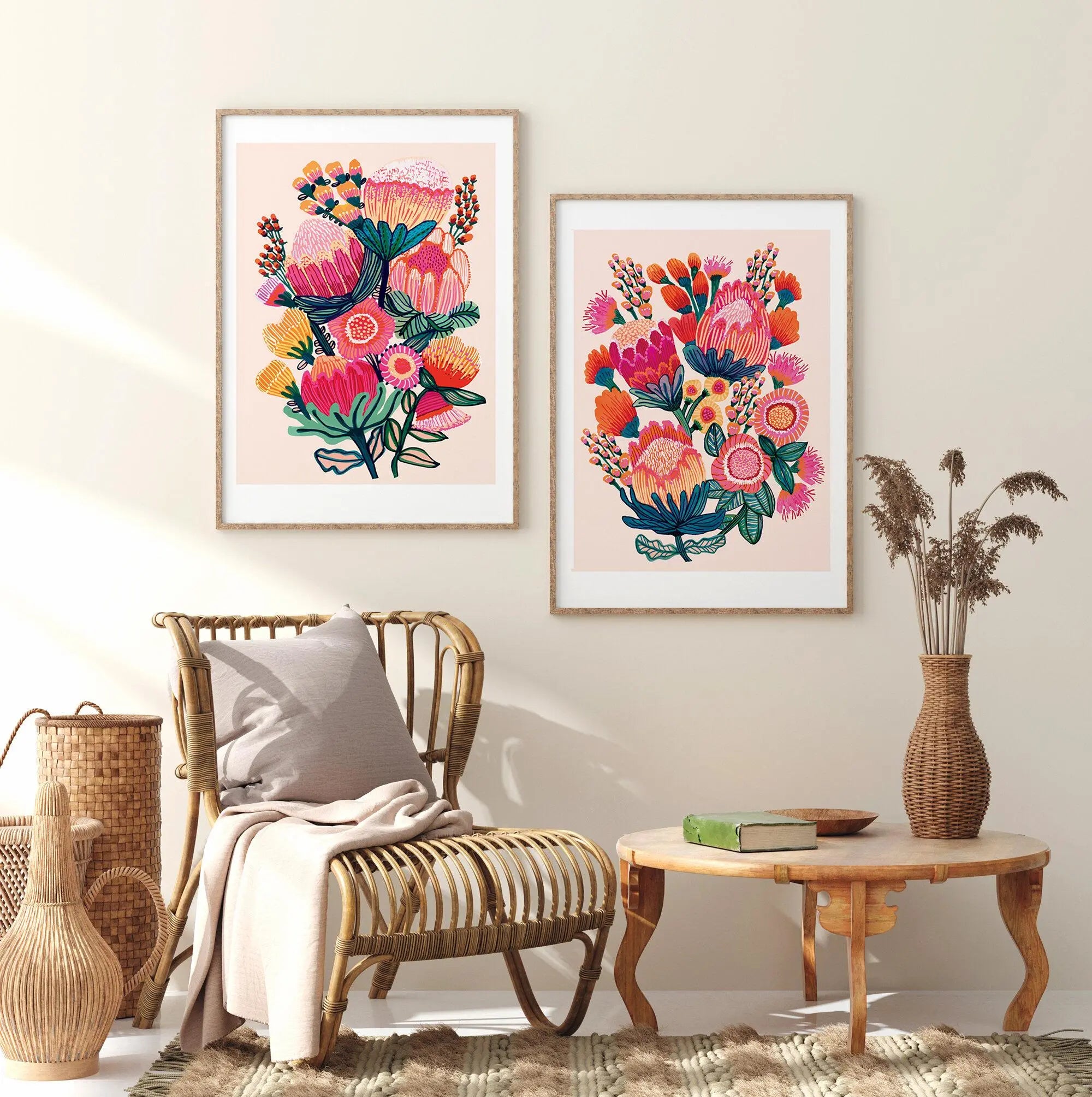 Australian Native Flowers Wall Art Print Set - Kirsten Katz