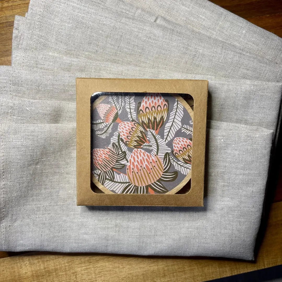 Bush Proteas Coaster & Napkin Set - Kirsten Katz