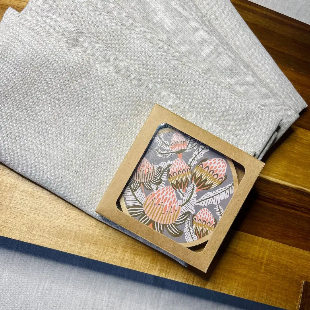 Bush Proteas Coaster & Napkin Set - Kirsten Katz