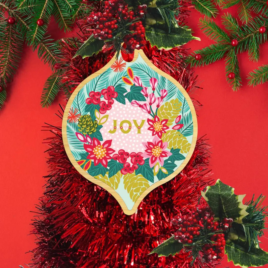 Christmas Card with Joy Bauble Kirsten Katz