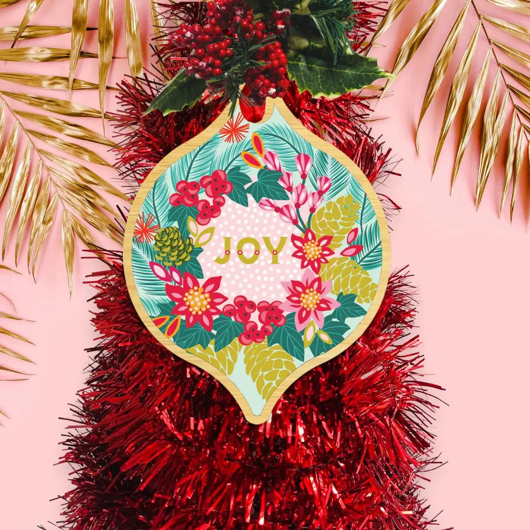 Christmas Card with Joy Bauble Kirsten Katz