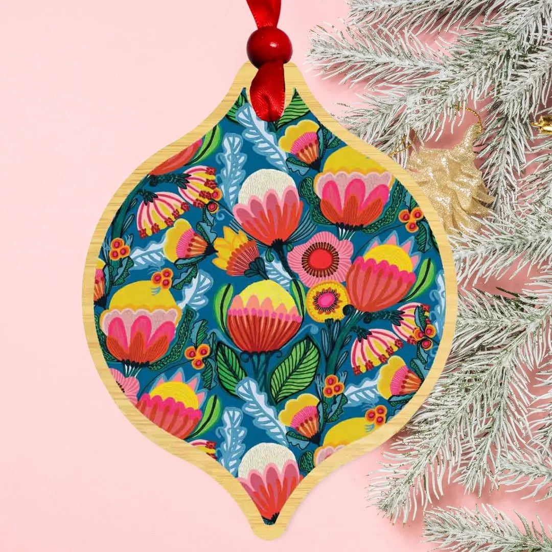 Colour Pop Flowers Australian Christmas Bauble - Kirsten Katz