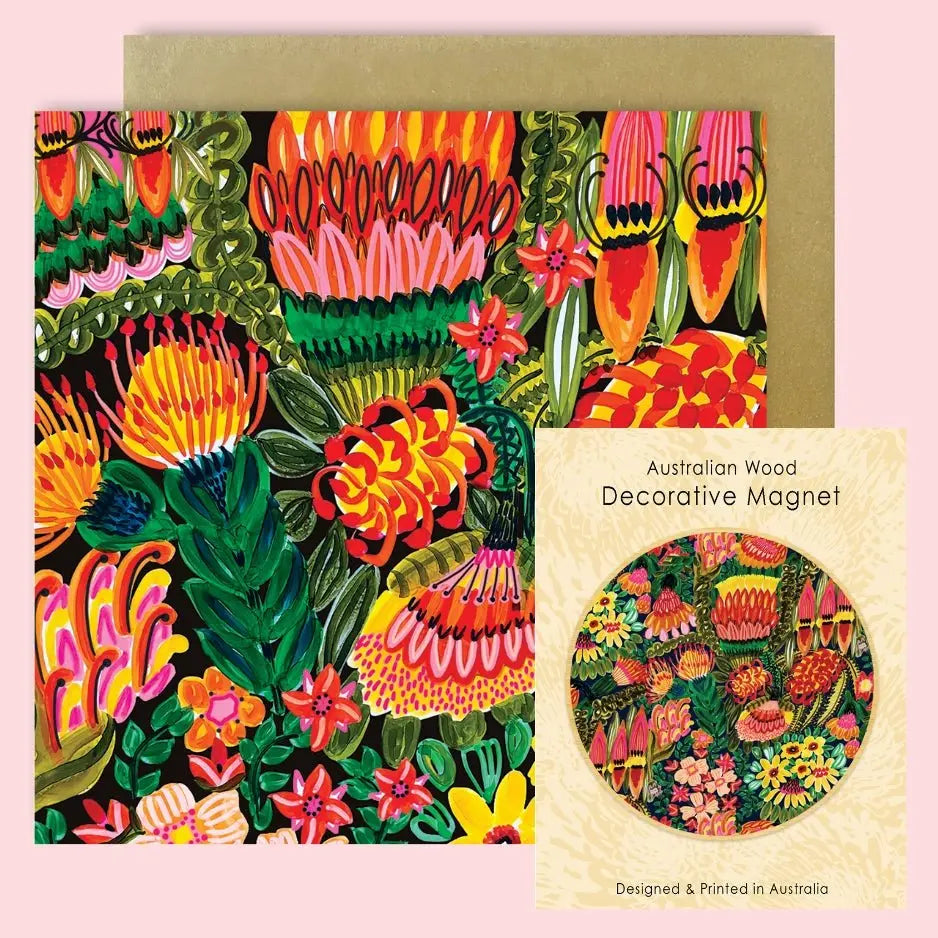 Grevillea Garden Magnet & Card Gift Set - Kirsten Katz