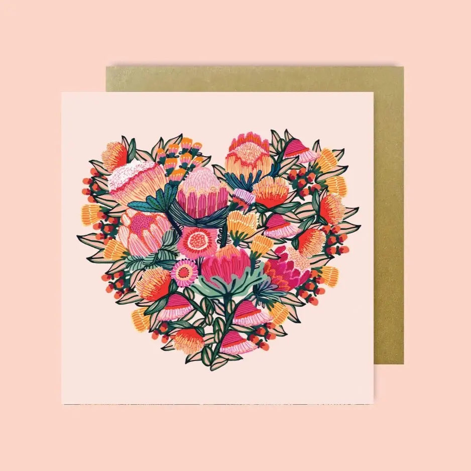 Heart of Flowers Magnet & Card Gift Set - Kirsten Katz