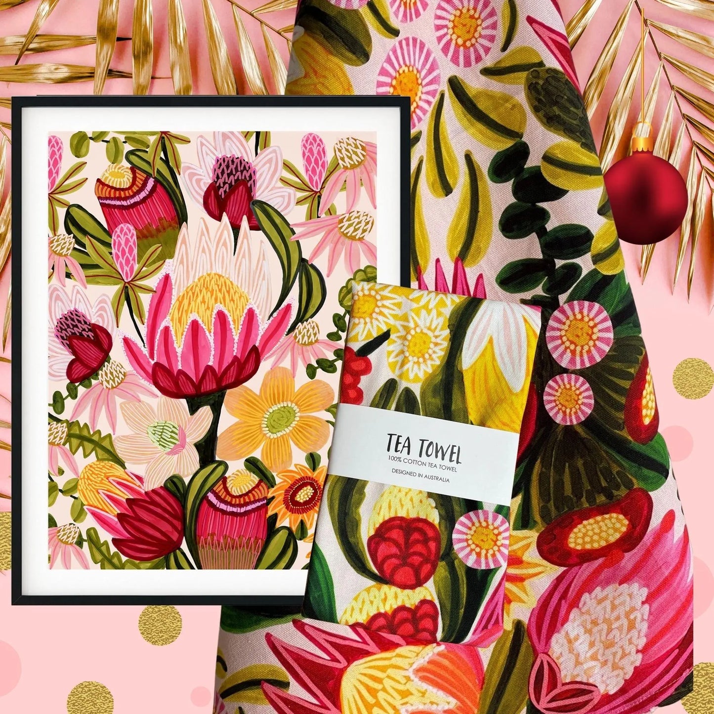 King Proteas Botanical Wall Art Gift Set Kirsten Katz