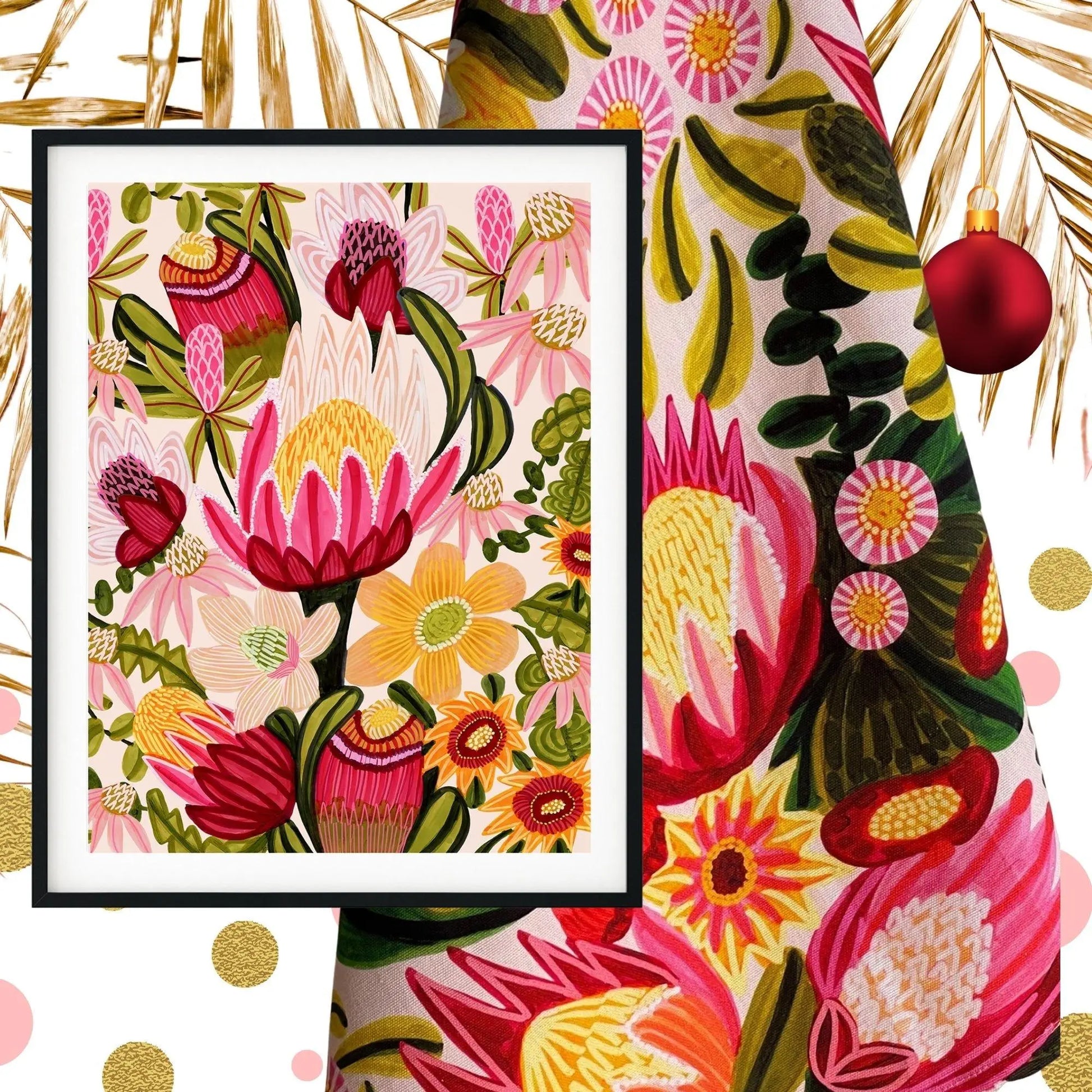 King Proteas Botanical Wall Art Gift Set Kirsten Katz