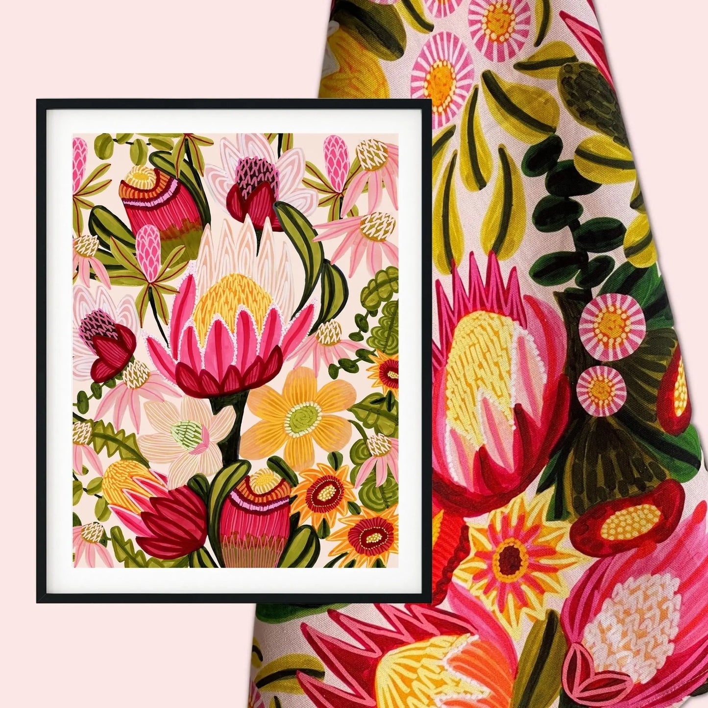 King Proteas Botanical Wall Art Gift Set Kirsten Katz