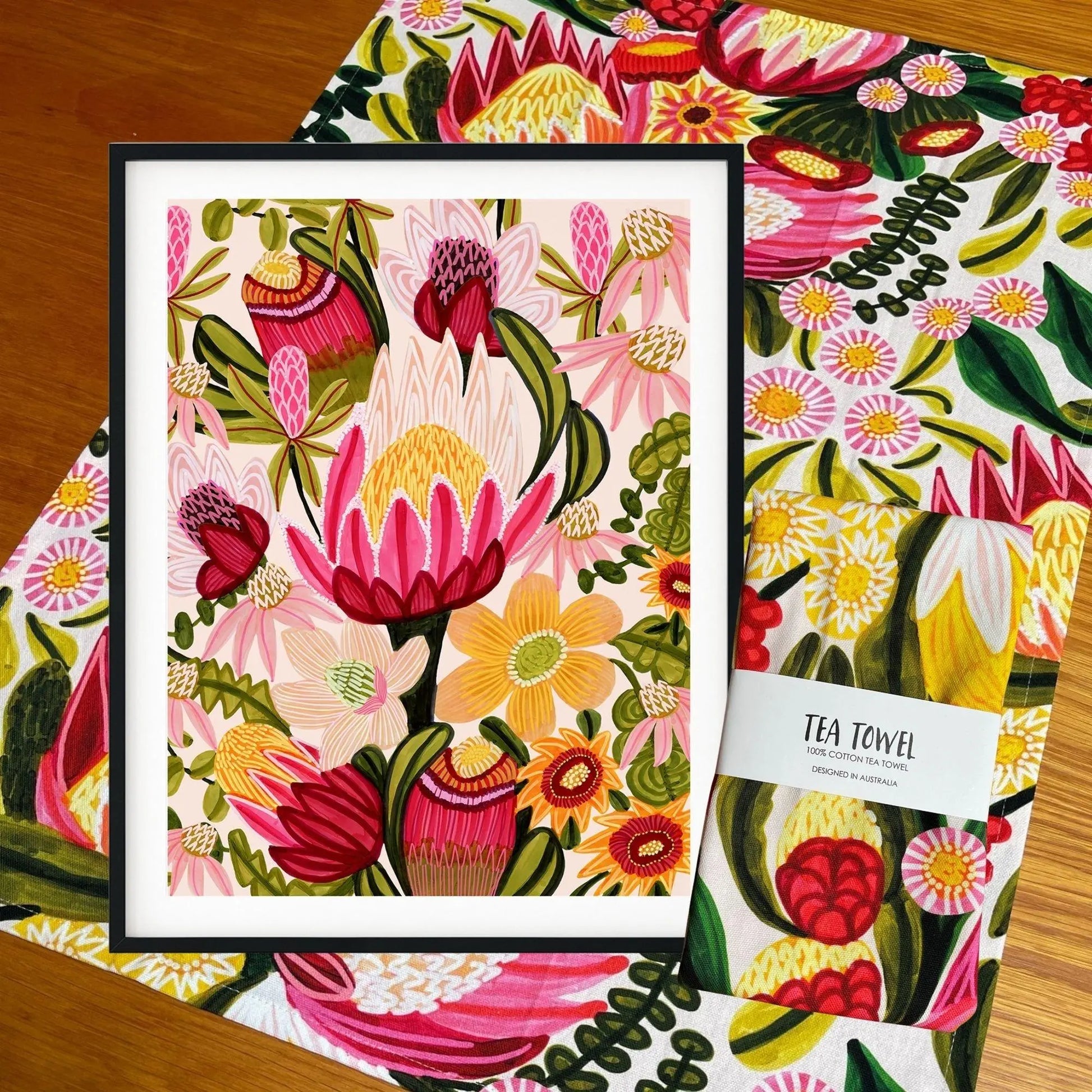 King Proteas Botanical Wall Art Gift Set Kirsten Katz