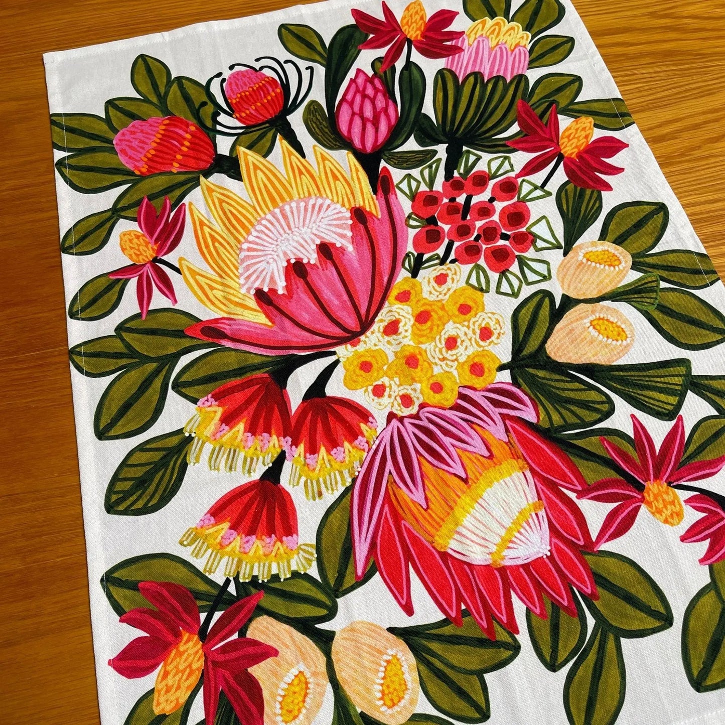 King Proteas Tea Towel by Kirsten Katz