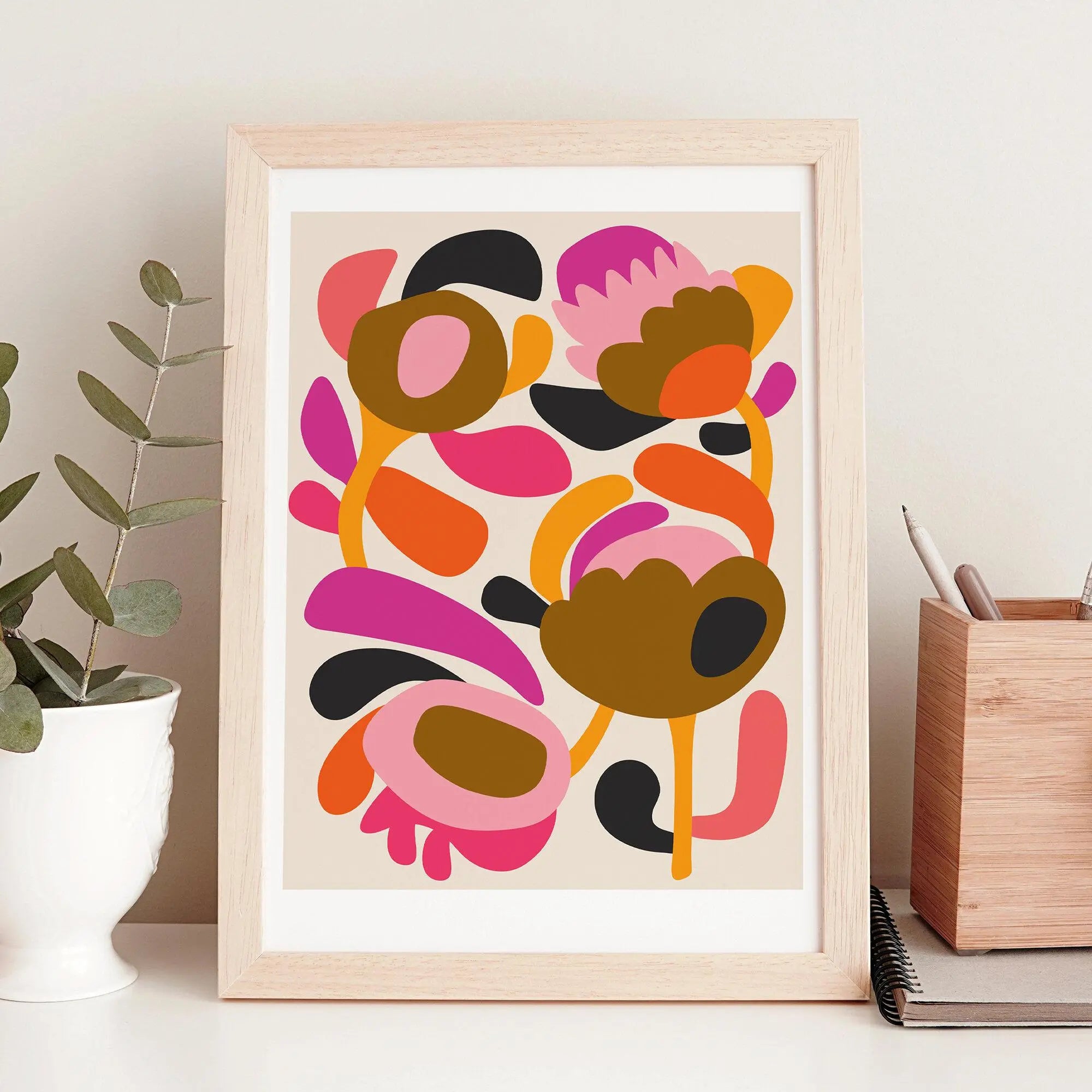 Mid Century Modern Scandinavian Flower Art Print - Kirsten Katz