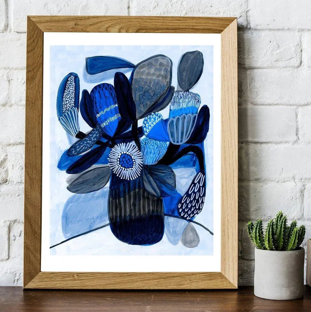 Native Blue Bunch Modern Art Print - Kirsten Katz