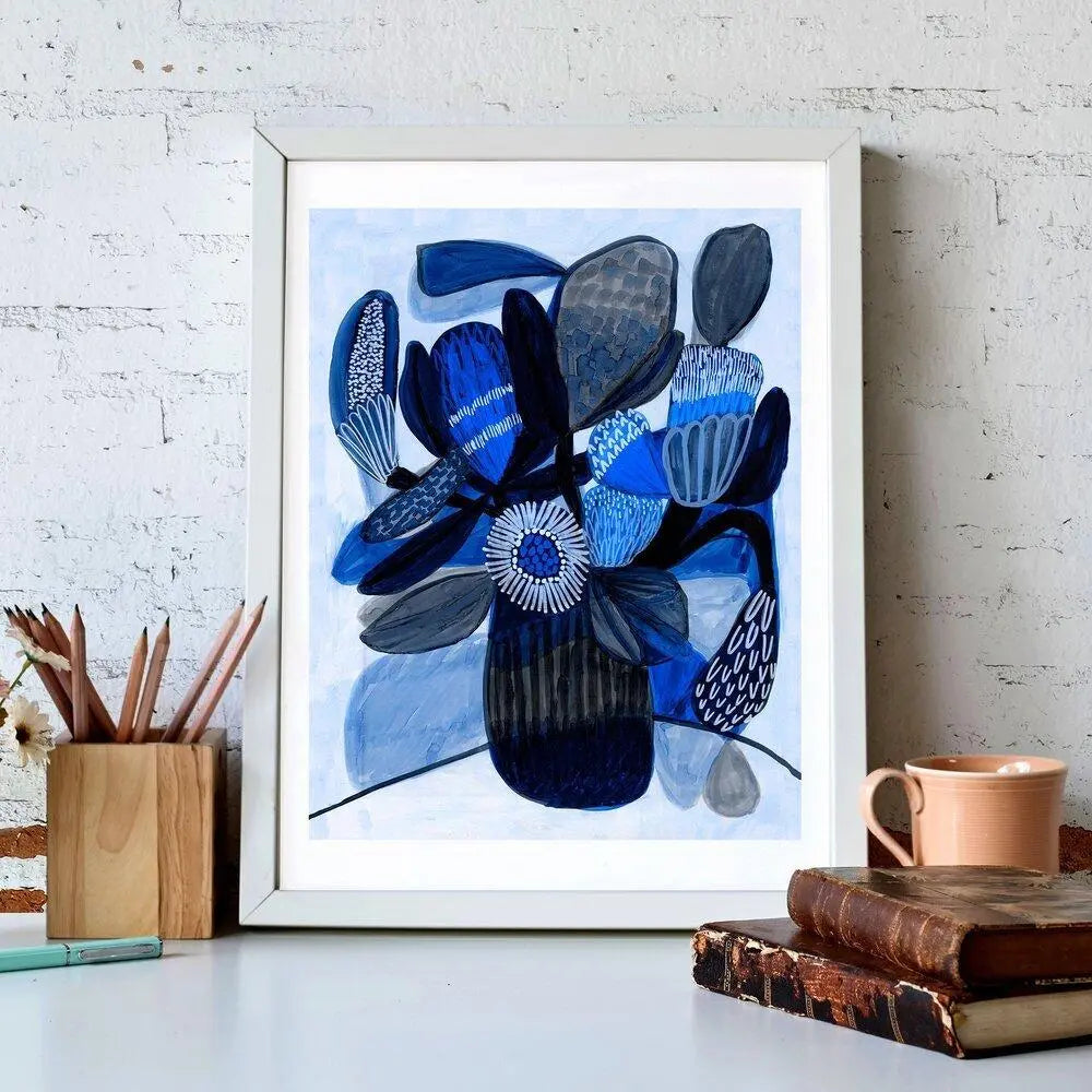 Native Blue Bunch Modern Art Print - Kirsten Katz