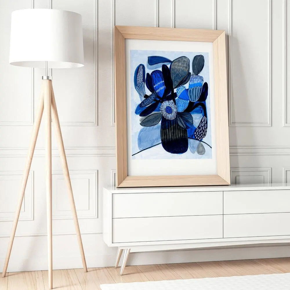 Native Blue Bunch Modern Art Print - Kirsten Katz