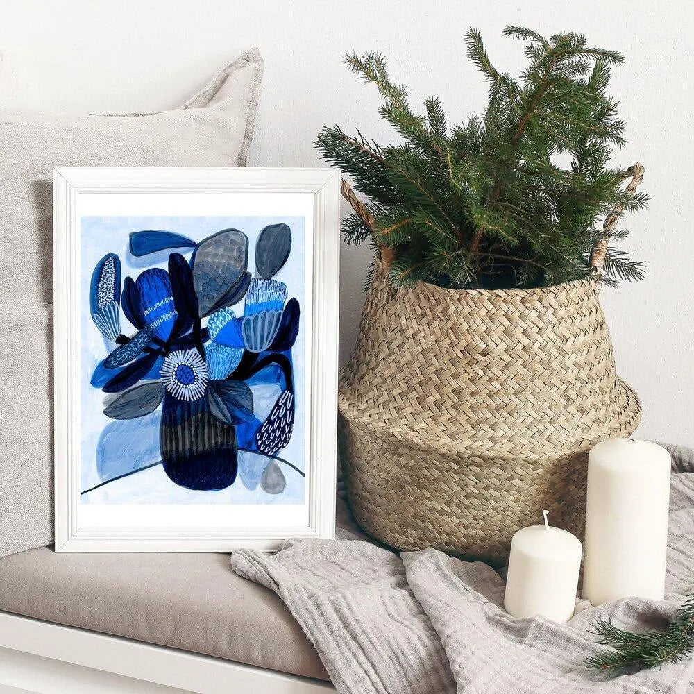 Native Blue Bunch Modern Art Print - Kirsten Katz