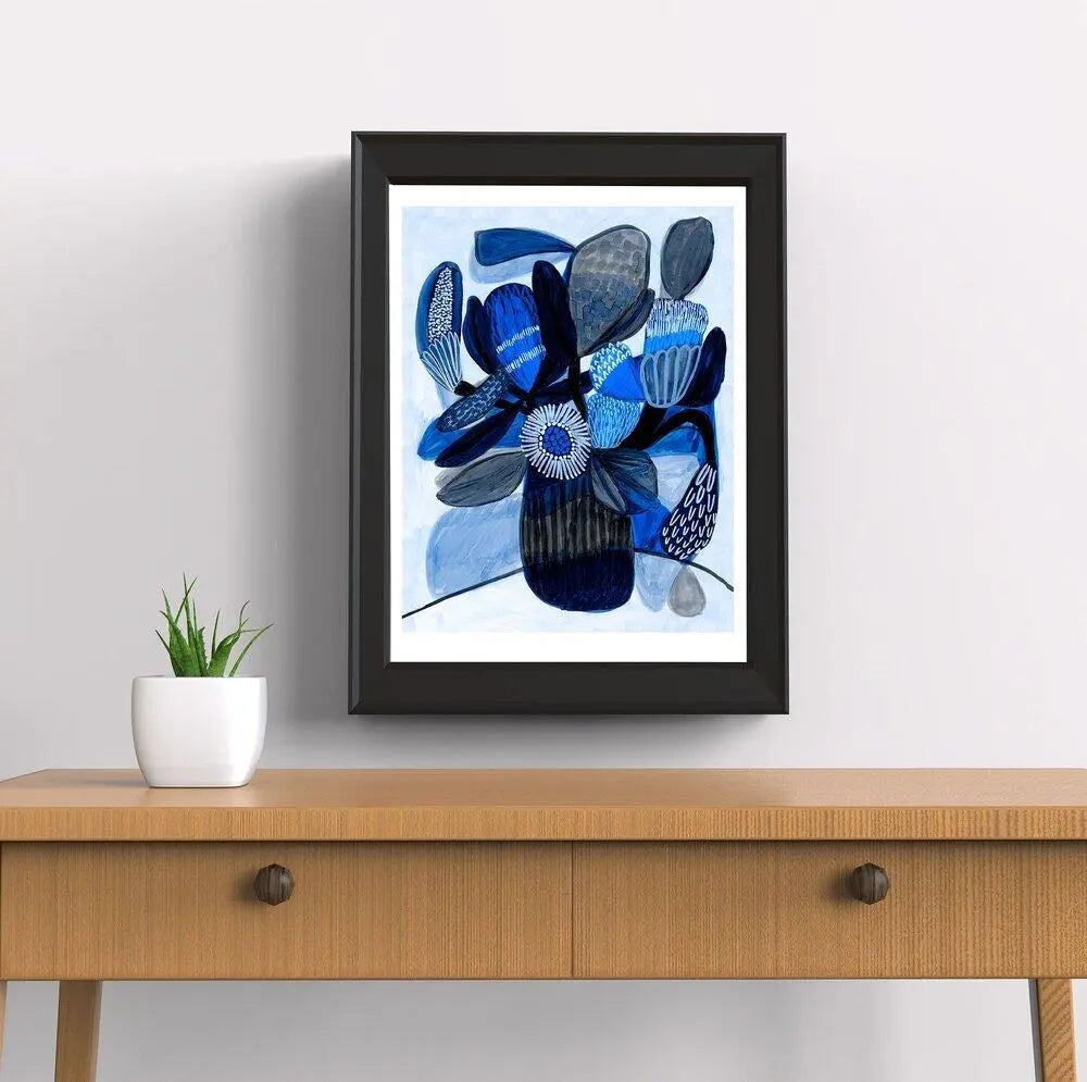 Native Blue Bunch Modern Art Print - Kirsten Katz