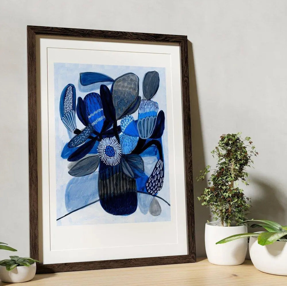 Native Blue Bunch Modern Art Print - Kirsten Katz