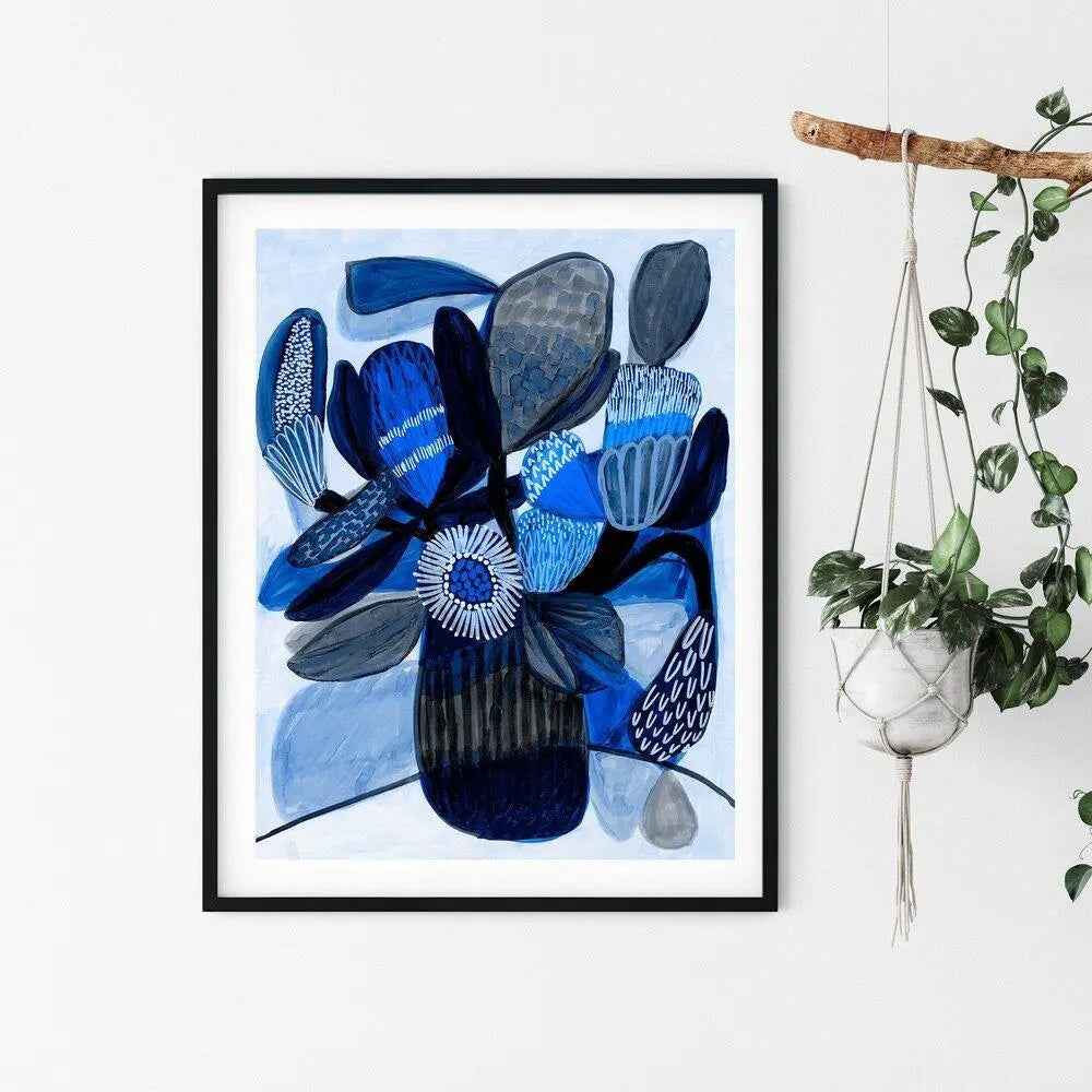 Native Blue Bunch Modern Art Print - Kirsten Katz