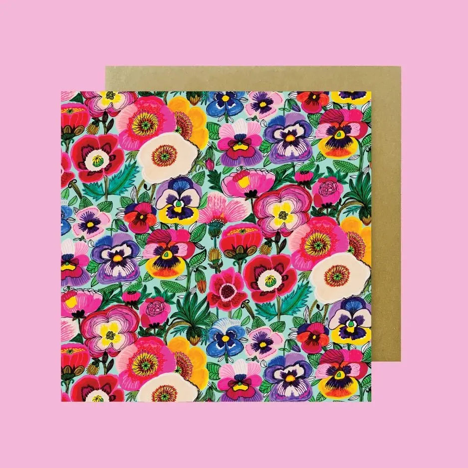 Pansies Magnet & Card Gift Set - Kirsten Katz