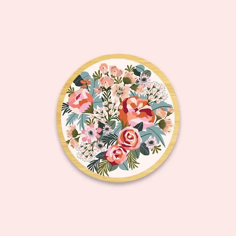 Peonies Wooden Brooch Kirsten Katz